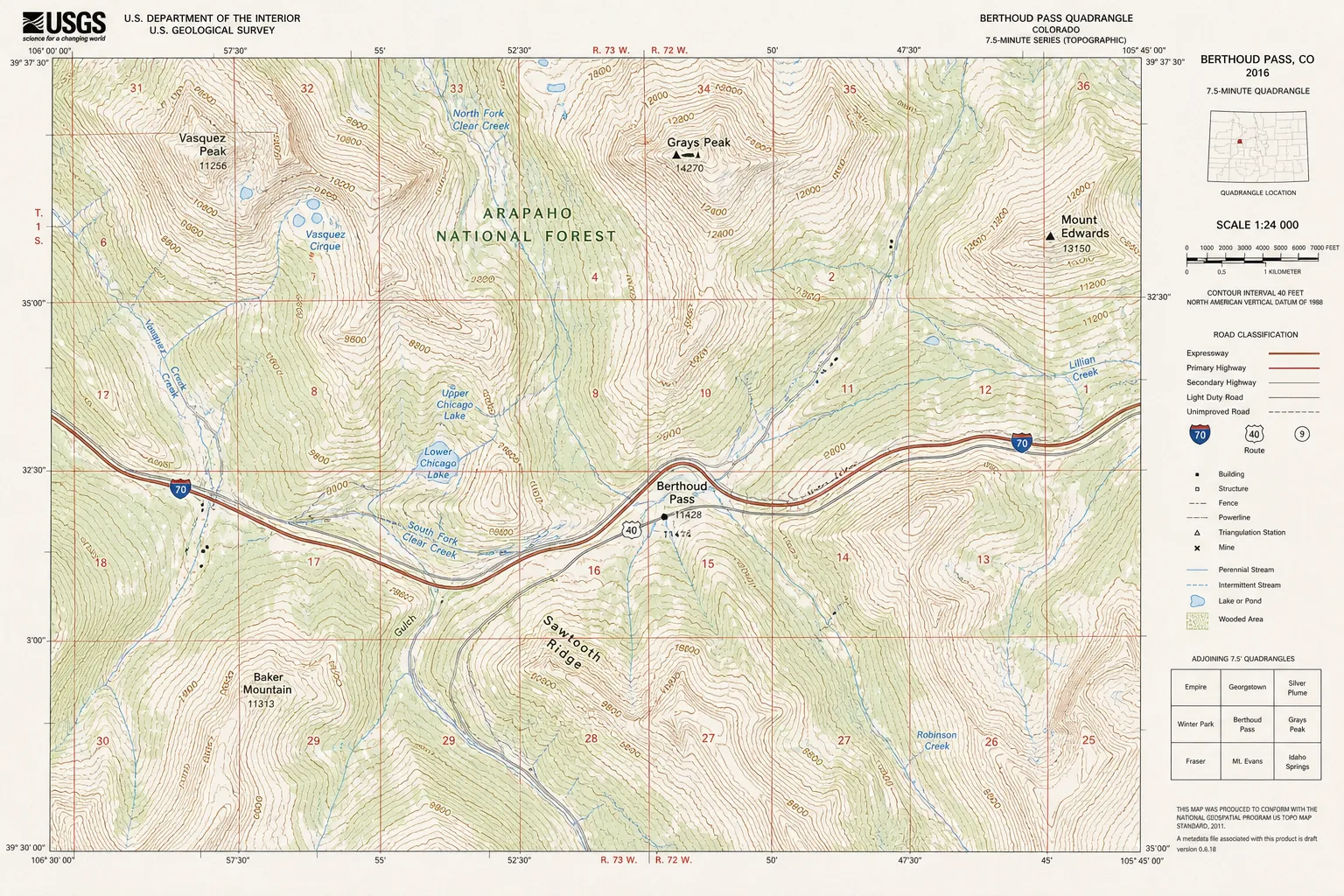 Topographic map with contour lines